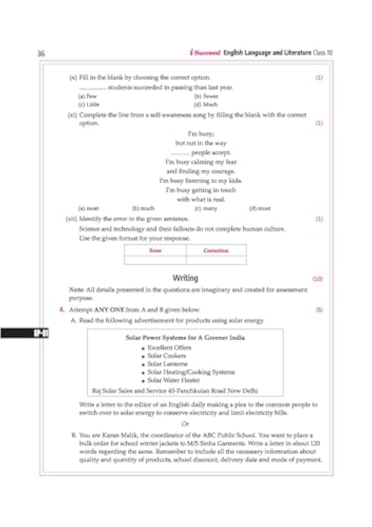 Arihant i Succeed 15 Sample Papers for English Language and Literature Class 10th